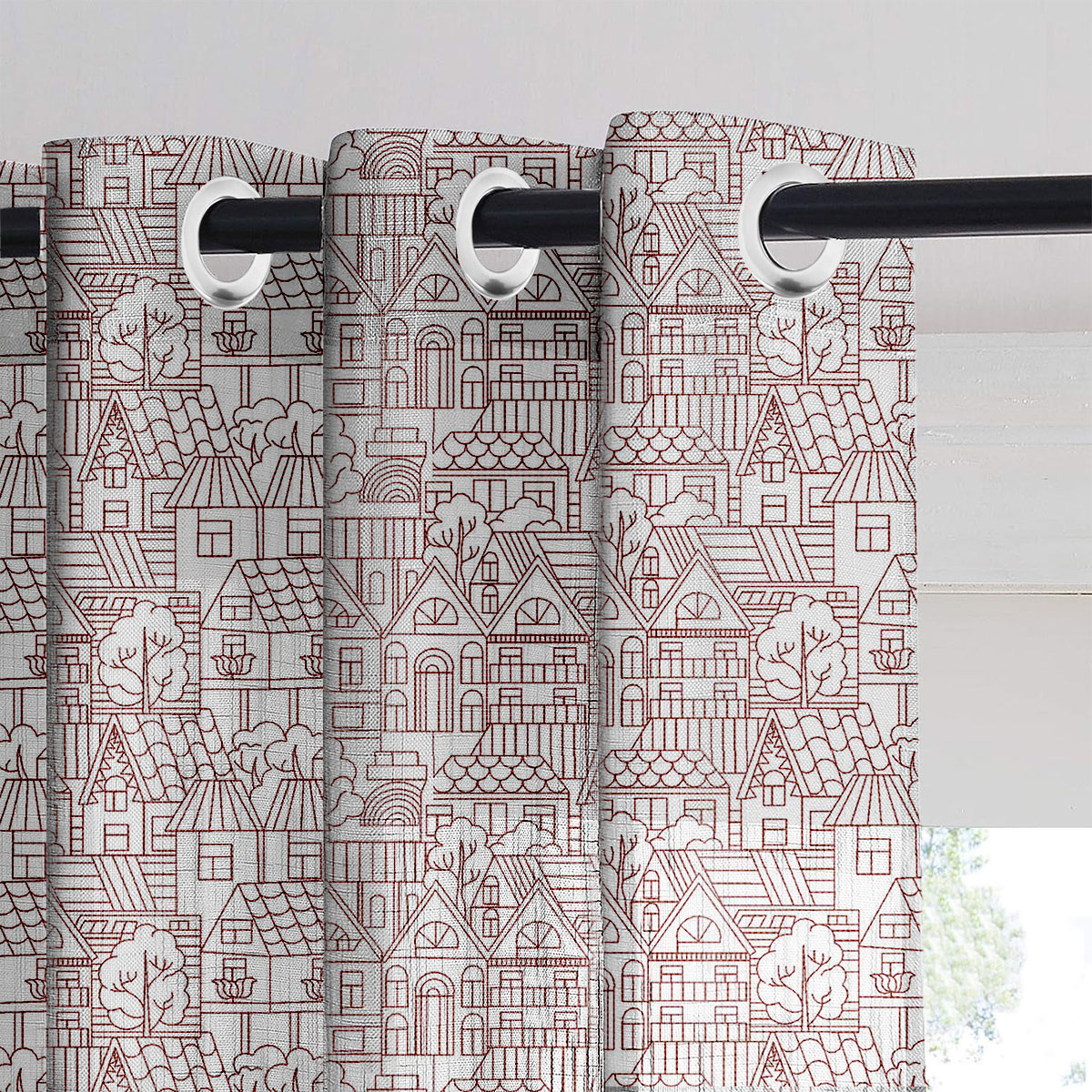 Townscape Charm Sheer Curtain